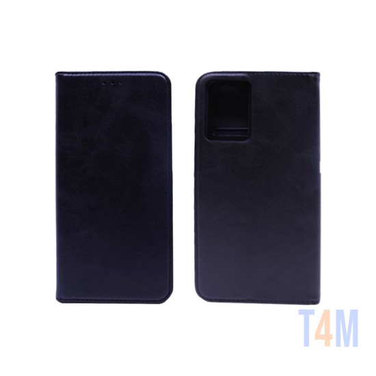 Funda Abatible de Cuero con Bolsillo Interno para TCL 40 SE Negro